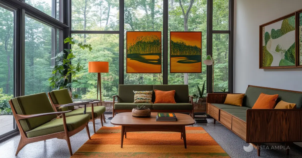 Ideias de decoração para sala de estar: Tapete texturizado demarcando o espaço, sofá confortável com almofadas coloridas e iluminação ambiente. Dicas de decoração barata para transformar cômodos.