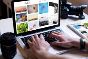 Exemplo de portfólio de ilustração bem estruturado com projetos variados