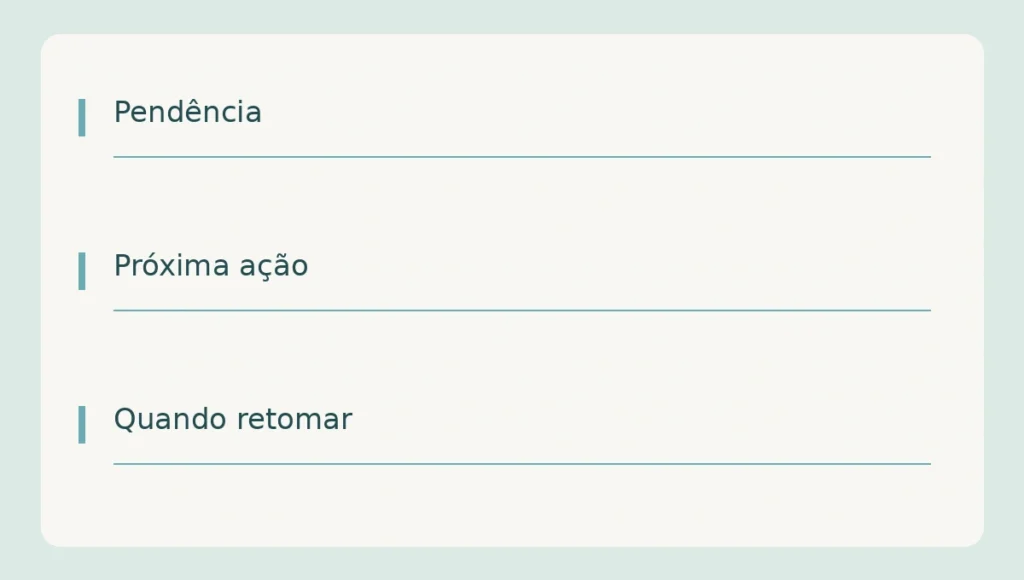 como encerrar o dia- proxima ação